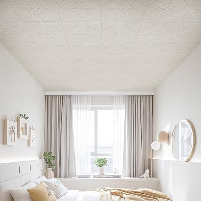 Ceiling Tiles 13.8x13.8 inch, 16 Pcs Ceiling Tiles - color: Geometric, size: 16pcs