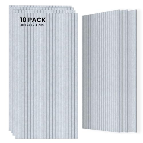 TO-TH Acoustic Panels Decorative Soundproof Wall Panel 10 Pack, Light Camel - color: Light Camel, size: 10 pcs - 47.2'' * 23.6''