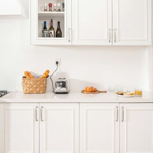 Goldenwarm 10 Pack 6-1/4 Inch Brushed Nickel Cabinet Pulls Solid Handles - color: Brushed Satin Nickel, size: 6-1/4 Inch Hole Center