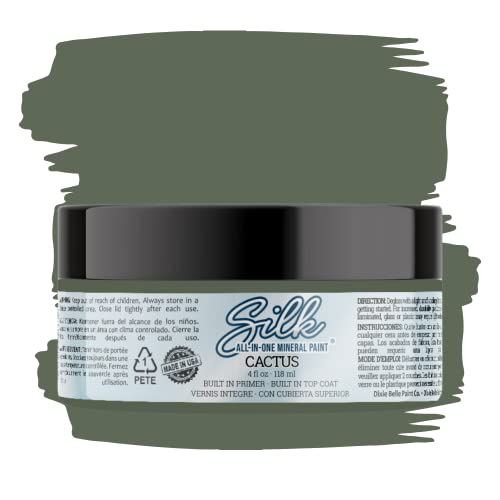 Dixie Belle Silk All-In-One Mineral Paint - Cactus (4oz) - color: Cactus, size: 4 Fl Oz (Pack of 1)