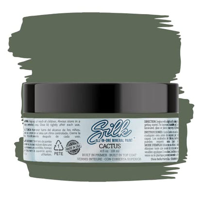 Dixie Belle Silk All-In-One Mineral Paint - Cactus (4oz) - color: Cactus, size: 4 Fl Oz (Pack of 1)
