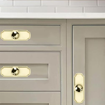 khtumeware 10-Pack Heavy Duty Solid Backplate for Cabinet Knobs Polished Brass Drawer Knobs with Backplate Suitable for Dresser and Kitchen Cabinet Hardware. - color: Polished Brass