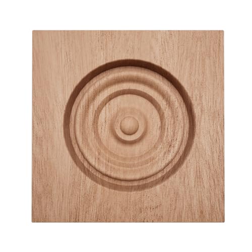 2 1/2" W x 2 1/2" H x 7/8" P Americraft Solid Hardwood Stain Grade Bullseye Rosette with Squared Edge, Sapele - color: Sapele Mahogany, size: 2.5-in. W x 2.5-in. H