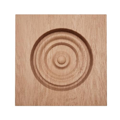 2 1/2" W x 2 1/2" H x 7/8" P Americraft Solid Hardwood Stain Grade Bullseye Rosette with Squared Edge, Sapele - color: Sapele Mahogany, size: 2.5-in. W x 2.5-in. H