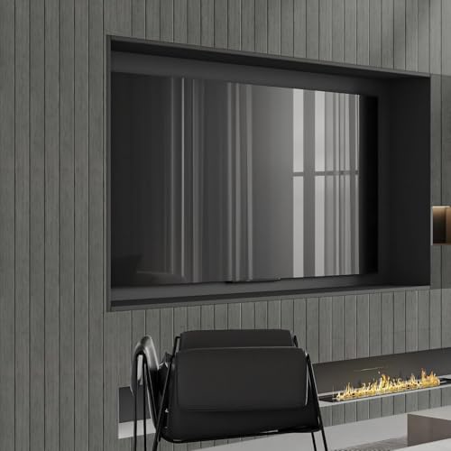 Thick Wood Slat Wall Panels, Modern 3D Peel and Stick, 15.75"x118" Self-Adhesive Accent Wall with Sound Dampening for TV Wall and Ceiling, Bedroom, Home Office, Dark Grey, 13 Sq Ft - color: Dark Grey