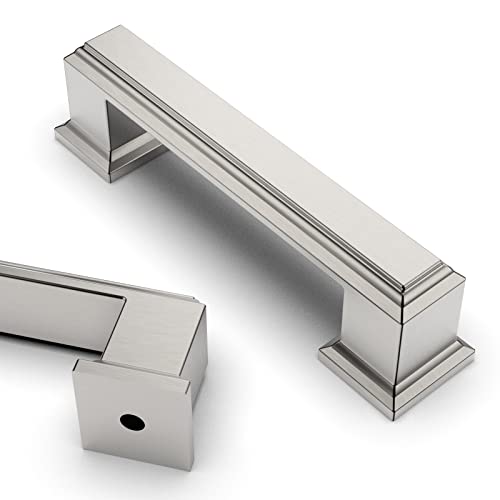 Asidrama 20 Pack 3 inch Brushed Satin Nickel Kitchen Cabinet Handles - color: Brushed Satin Nickel, size: 3" Hole Center(76mm)