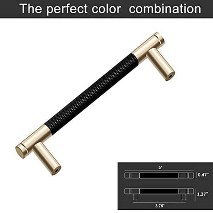 12 Pack 3 3/4 Inch 96 mm Barrel Cabinet Pulls Gold and Black Cupboard Aluminum Handles Drawer Pull Cabinet Handles 3.75 12pack Gold and Black - color: Gold and Black, size: 3 3/4 Inch