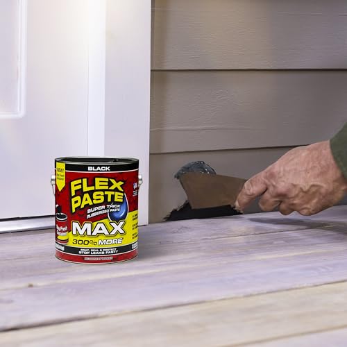 Flex Paste Rubberized Waterproof Sealant Paste, Black, MAX, 1-Pack - color: Black, size: MAX