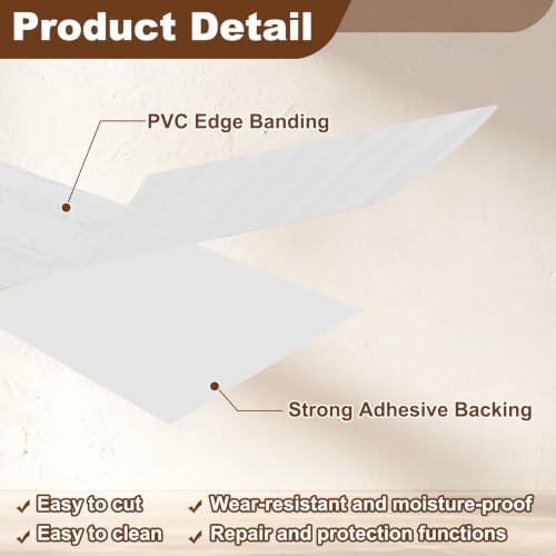 uxcell PVC Edge Banding Tape 3/8" Pure White Peel Stick Edging Trim - color: Pure White, size: 3/8"