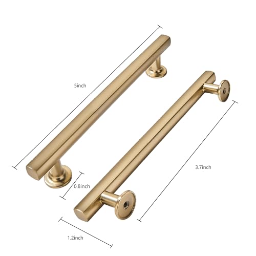 khtumeware 10 Pack 3-3/4 Inch(96mm) Champagne Bronze Cabinet Pulls Kitchen Solid Heavy Duty Satin Brass Cabinet Pulls Kitchen Cabinet Hardware for Cupboard Drawer Handles Dresser Pulls - color: Champagne Bronze, size: 3 3/4" Hole Center