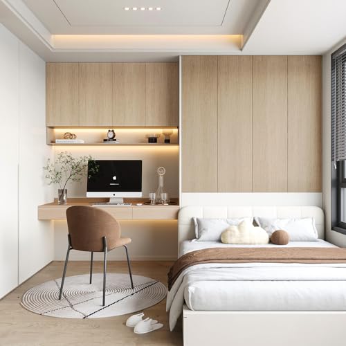 48"x118" Extra Wide Light Brown Wooden Wallpaper Peel and Stick Wood Vinyl - color: Brown, size: 48" x 118"