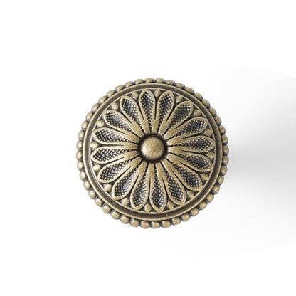2 Pack Solid Brass Cabinet Knobs, Retro Drawer Knobs, Brushed Antique Brass Cabinet Knobs for Kitchen, Bathroom, and Furniture - size: Knob-F