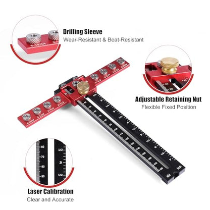SLIIMU Cabinet Hardware Jig Adjustable Cabinet Handle Template Tool 9 Holes
