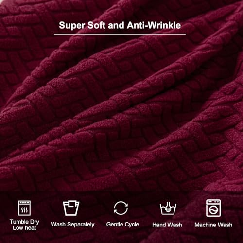 Genina Seat Covers for Dining Room Washable Chair Seat Slipcovers Set of 4 - color: Wine Red, size: 16-20in Not waterproof