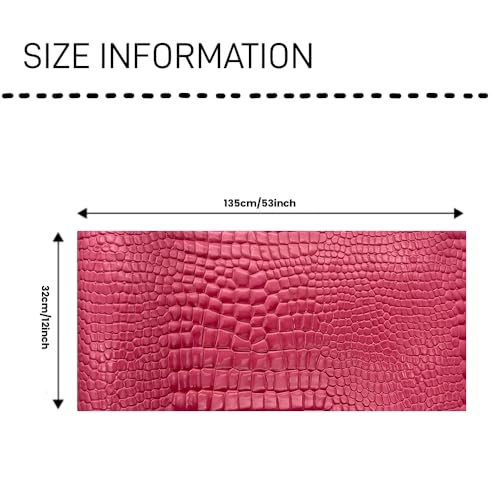 Embossed Alligator Synthetic PU Fabric, 12 x 54 inch Crocodile Vinyl Faux Leather Sheets for DIY Crafts Hair Bows Bags Handicrafts-Pink - color: Pink