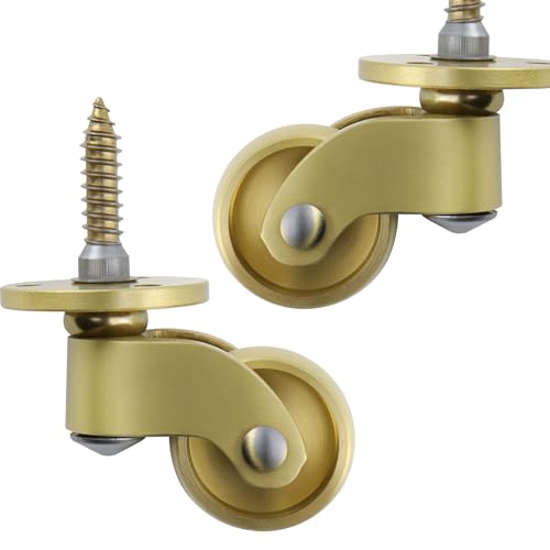 4 Pcs Universal Caster Wheels, Heavy Duty 360 Degree Rotation Brass Stem Casters Trolley Wheels for Trunk Box Furniture Cabinet Sofa Trolley Chairs Bed