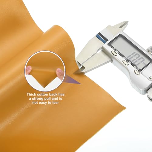 PATIKIL PU Faux Leather Fabric Nappa Grain 0.4 Yards Length 54"x14"x0.04" Soft Synthetic Leather Material Sheets 1mm Thick for Bags DIY Crafts, Light Brown - color: Ligh, size: 54"x14"x0.04"