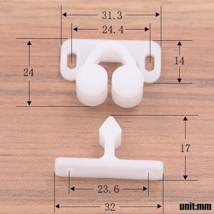 3Pcs White Marine Boat Ball Catch Door Cupboard Spring Back Plates Roller Latch Plastic Catches Cabinet Hardware, Cabinet and Furniture Door Catches