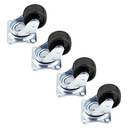 Luomorgo 1 inch Dia Swivel Caster Wheels Rubber Base, 8pcs