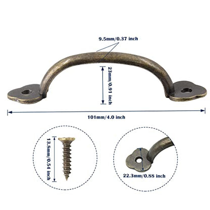 Piutouyar 12 Pcs Barn Door Handles, 3.2 in Hole Center Gate Handle, Bronze - color: Bronze, size: 4 Inch