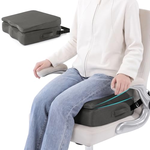 BALAPET Adjustable Thick Seat Cushion to Raise Height, Ergonomic Hip Cushion Post Surgery for Long Sitting, Memory Foam Hip Replacement Recovery Aids with Anti-Slip Strap(Gray) - color: Gray