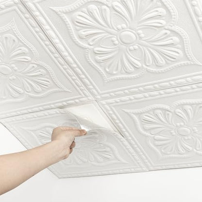 Ceiling Tiles, Ceiling Tiles Peel and Stick Foam, 16 Pcs, Covered 21 Sq.Ft - color: Floral, size: 16pcs