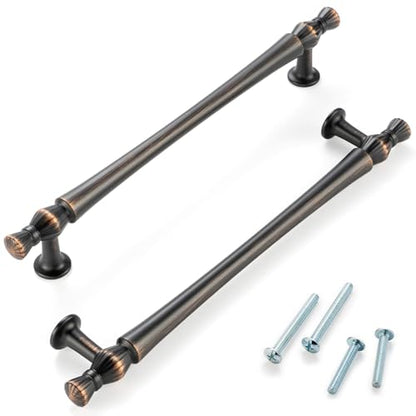 6-1/4 in Oil Rubbed Bronze Cabinet Pulls 10 Pack French Style P2408 - color: Oil Rubbed Bronze, size: 6-1/4" Hole Centers-10 Pcs
