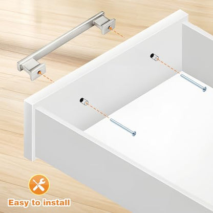 Probrico 10 Pack Brushed Nickel Cabinet Pulls 3 Inch(76mm) Hole Center, Satin Nickel Kitchen Cabinet Hardware, Dresser Drawer Pulls for Cabinet Kitchen Cupboard - color: Brushed Nickel, size: 3 inch hole center