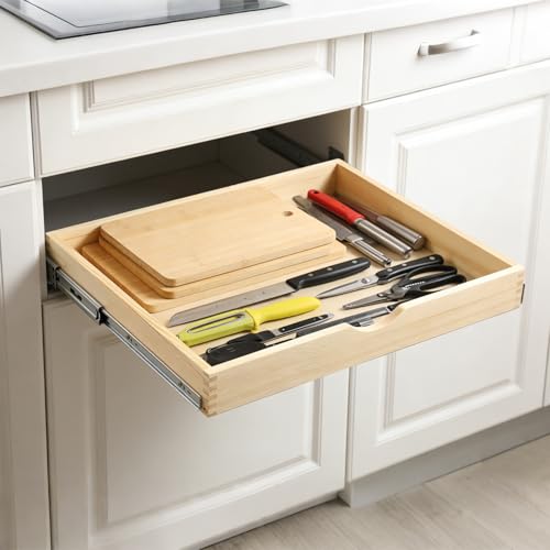 Soft Close Wood Pull-Out Cabinet Drawer, 23", Fits 24"+ Opening - size: 23inch
