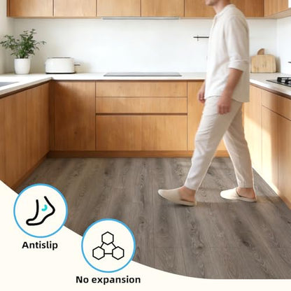 Art3d 10-Pack Peel and Stick Vinyl Floor Tiles (15 Sq.Ft), Teak - color: Teak
