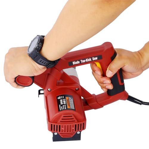 3-3/8'' Flush Cut Saw Electric Toe Kick and Baseboard Saw Adjustable Depth Under Cabinet Saw 120V Corded Special Circular Saws for Cutting Flooring and Trim Masonr ABS Black