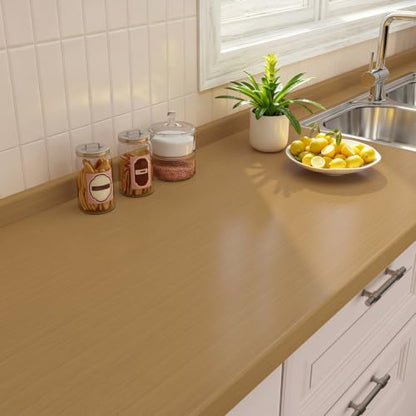 Bamboo Wood Grain Contact Paper Peel & Stick Wood Wallpaper for Countertop - color: Light Bamboo, size: 17.7" x 276"