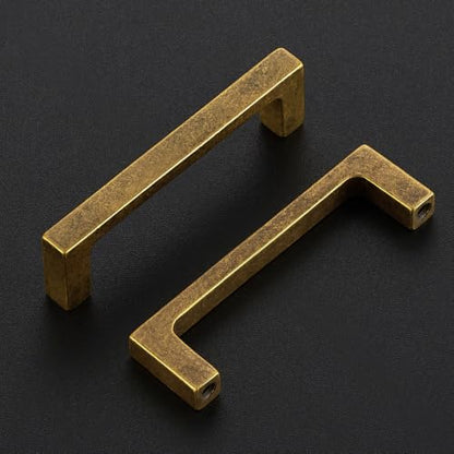 Ravinte Antique Brass Kitchen Cabinet Solid Handles,3-1/2 Inch,10 Pack - color: Antique Brass, size: 3-1/2 Inches Hole Center