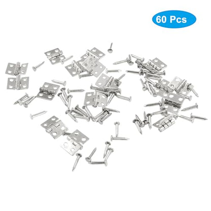 Biaungdo Mini Brass Hinges, 10x8mm, White, 60 Pcs - color: White, size: 10x8mm,60Pcs