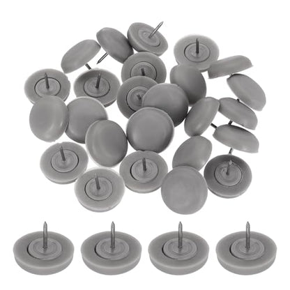 uxcell 50pcs Furniture Glides 21mm Round - Plastic with Nail, Gray - color: Grey