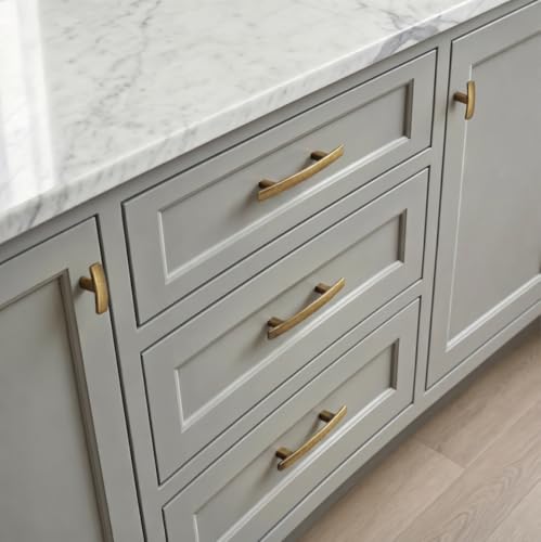 homdiy 5 Pack Antique Brass Cabinet Pulls, Solid Zinc Alloy, 5 Inch CC - color: Antique Brass, size: 5 Inch Hole Center
