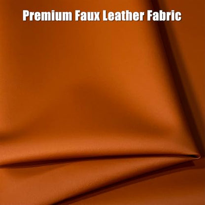 Faux Leather Fabric,54"x12" 1.2mm Thick Durable Synthetic Upholstery Leather Vinyl, Soft Smooth Waterproof, Durable,Replacement Renovate for Wallets, DIY Projects, Furniture, Car Seats 1 Foot-Brown - color: Brown, size: 1 foot (54" x 12")