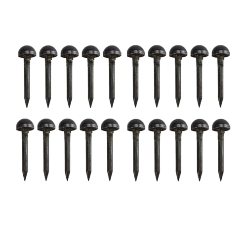 dophee 20Pcs Black Small Round Head Brass Upholstery Nails Tacks, 8mm - color: Antique Black, size: 8mm