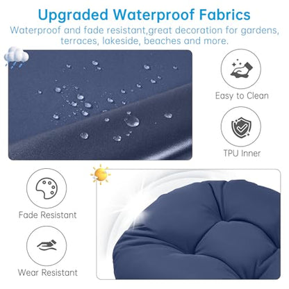 Adirondack Chair Cushion Waterproof Outdoor Rocking Chair Pads - color: Navy Blue