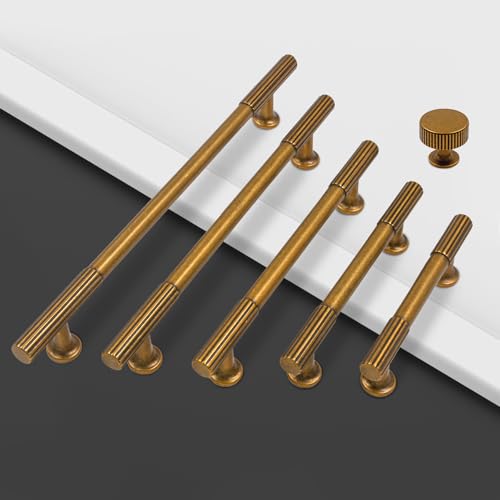 Amerdeco 10 Pack Antique Brass Cabinet Pulls 3.75" - color: Antique Brass, size: 3.75"/96MM