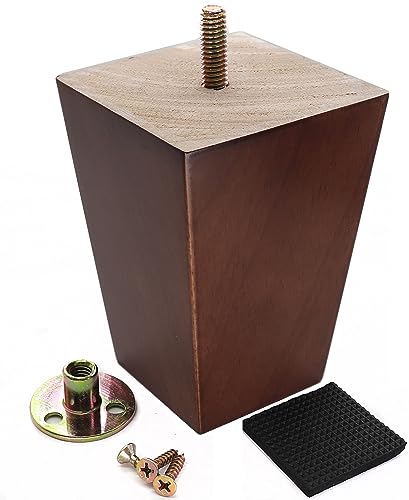 cSeao 4-Pack 3 Inches Wood Furniture Legs, Couch Legs, Sofa Legs, Mid Century, with 5/16 inch Bolts for Couch Ottoman Loveseat Coffee Table Cabinet - size: 3 Inches