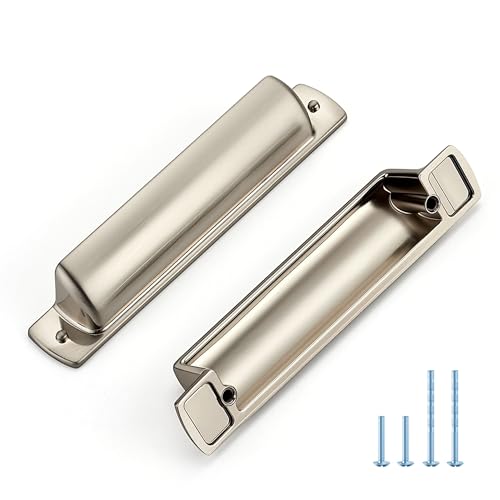 JOY DECOR Brushed Nickel Cabinet Pulls Cabinet Handles, 3-3/4 Inch, 10 Pack - color: Brushed Nickel, size: 3-3/4 inch Hole Center