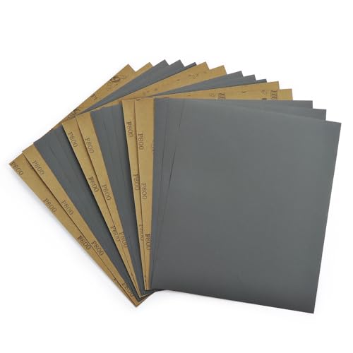 800 Grit Sandpaper 15PCS, Wet Dry Sandpaper Sheets 9 x 11 Inch, Silicon Carbide Abrasive Sanding Sheets, Sand Paper for Wood Furniture Finishing, Metal Sanding, Automotive Polishing - style: 800 Grit