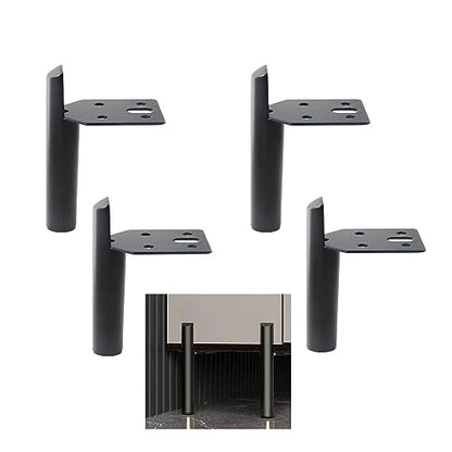 2 Inch Furniture Legs Side Mounted Coffee Table Feet Black, Set of 4 - size: 2 Inch