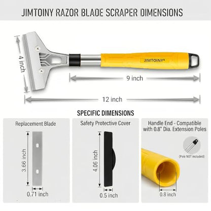 Razor Blade Scraper 4-Inch Floor Scraper Built-in Screwdriver - color: Yellow Razor Blade Scraper