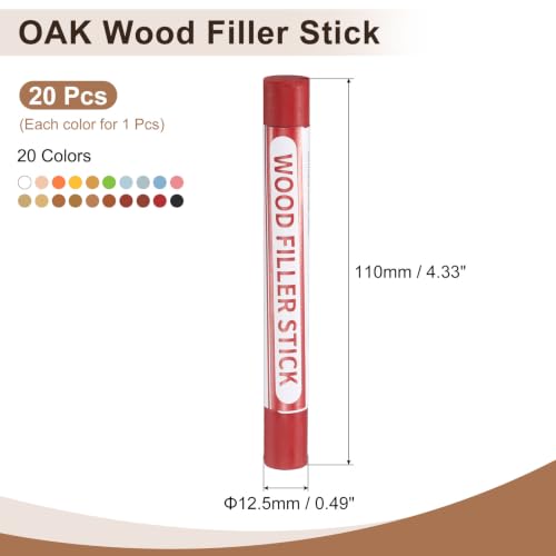 uxcell 20 Colors Wood Crayons, Wood Filler Sticks Furniture Scratch Repair - color: Color Series