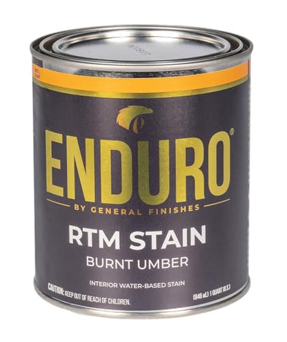 General Finishes Enduro RTM Water Based Wood Stain, 1 Quart, Burnt Umber - color: Burnt Umber, size: 1 Quart