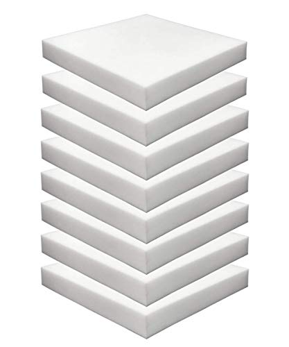 Foamma 8-Pack 2" x 18" x 18" High Density Upholstery Foam - Chair Cushion Square Foam for Dining Chairs, Wheelchair Seat Cushion Replacement - color: High Density Foam, size: (8-Pack) 2" x 18" x 18"