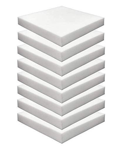 Foamma 8-Pack 2" x 18" x 18" High Density Upholstery Foam - Chair Cushion Square Foam for Dining Chairs, Wheelchair Seat Cushion Replacement - color: High Density Foam, size: (8-Pack) 2" x 18" x 18"