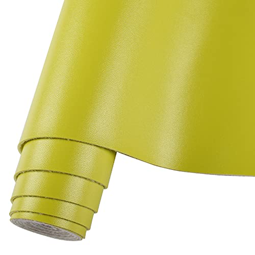 HGUAN Smooth Solid Color Grass Green Faux Leather 12"X53"(30cmX135cm),Faux Leather Sheets Roll Very Suitable for Making Crafts, Leather Earrings, Bows,Sewing (Grass Green) - color: Grass Green